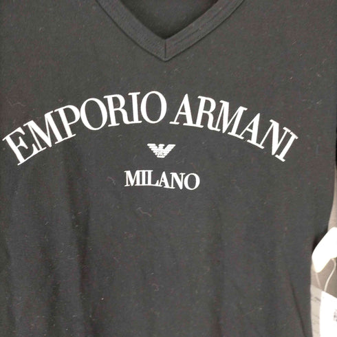 エンポリオアルマーニ EMPORIO ARMANI フロントプリントVネックL/S TEE レディース JPN:XS