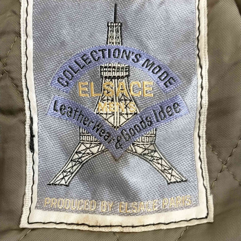 ELSACE 90s A-2 フライトジャケット 裏地キルティング レザージップアップブルゾン メンズ import:S