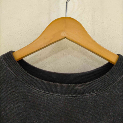 チャンピオン Champion USA製 刺繍タグ REVERSE WEAVE 目あり ブラック クルーネックスウェット メンズ import:L