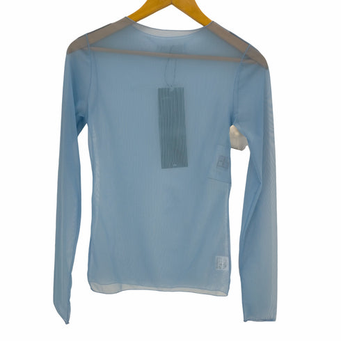 NOTHINGEVERYTHING MESH LONG SLEEVE TOP IN ICE BLUE レディース ONE SIZE