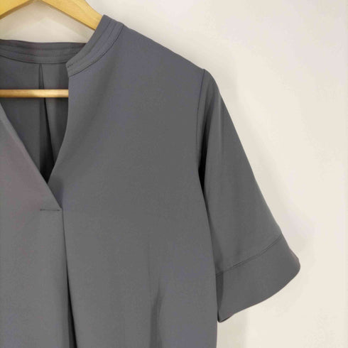 オペークドットクリップ OPAQUE.CLIP ストレッチツイル スキッパーブラウス レディース 34/SS