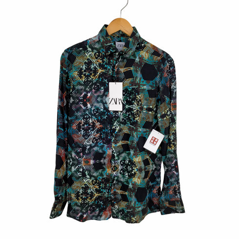 ザラ ZARA 総柄 レーヨンシャツ レディース import:S