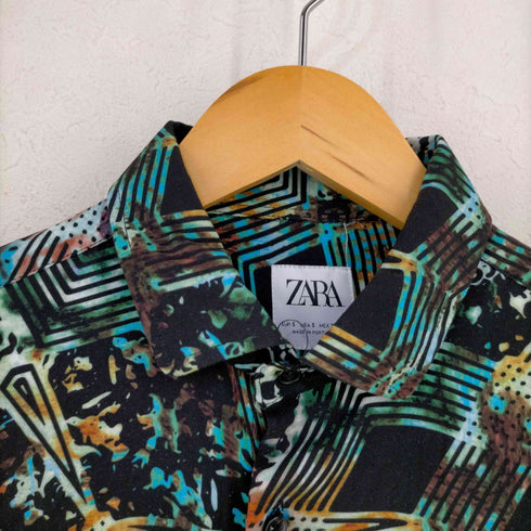 ザラ ZARA 総柄 レーヨンシャツ レディース import:S