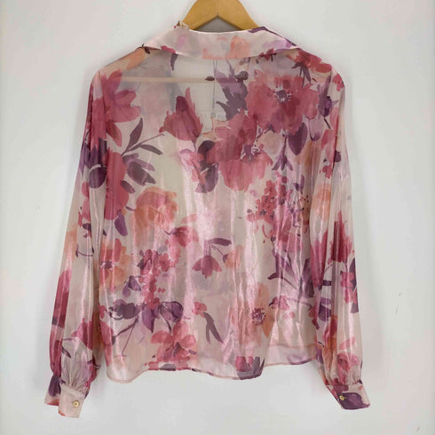 ザラ ZARA Robert Graham Avondale Paisly Floral-Print Shirt レディース L