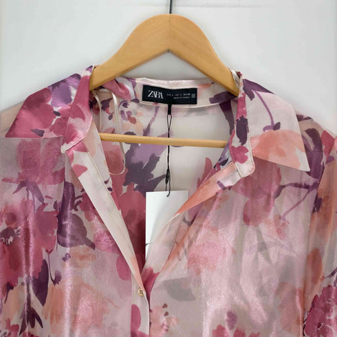ザラ ZARA Robert Graham Avondale Paisly Floral-Print Shirt レディース L