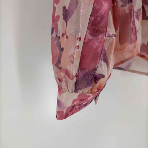 ザラ ZARA Robert Graham Avondale Paisly Floral-Print Shirt レディース L