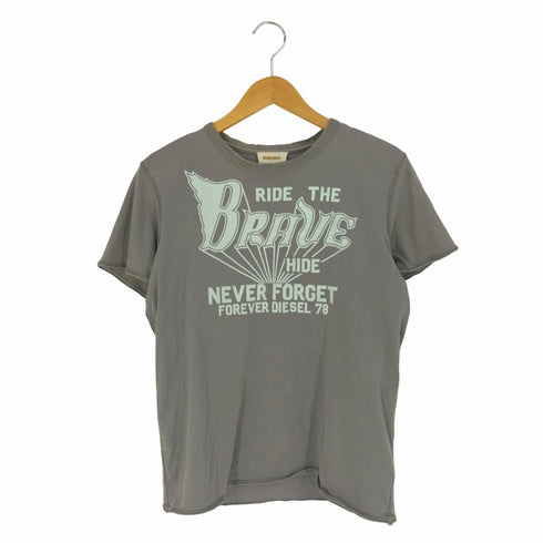ディーゼル DIESEL ダメージ加工 プリント クルーネックTシャツ メンズ import:S