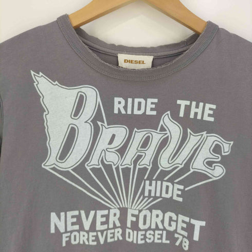 ディーゼル DIESEL ダメージ加工 プリント クルーネックTシャツ メンズ import:S