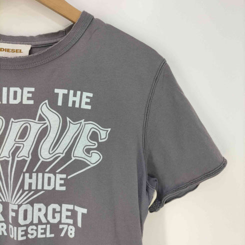 ディーゼル DIESEL ダメージ加工 プリント クルーネックTシャツ メンズ import:S