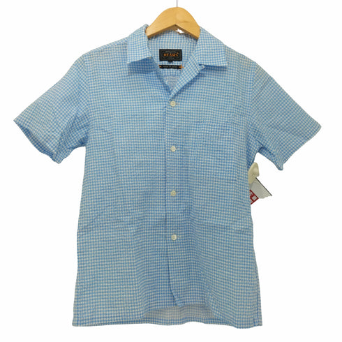 ビームスプラス BEAMS+ 千鳥格子 シアサッカー オープンカラーシャツ メンズ JPN:XS