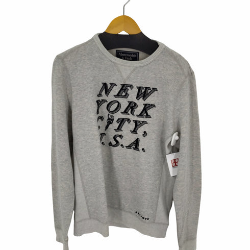アバクロンビーアンドフィッチ Abercrombie & Fitch NEW YORK CITY USA クルーネックスェット Vガゼット メンズ import:M