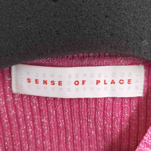 センスオブプレイス SENSE OF PLACE ラメリブセーター ノースリーブ レディース FREE