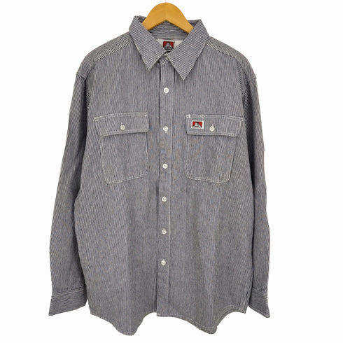 ベンデイビス BEN DAVIS L/S Hickory Stripe Work Shirt ヒッコリーストライプ ワークシャツ メンズ import:L