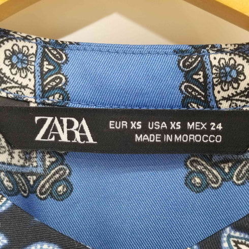 ザラ ZARA ペイズリープリント半袖ロングワンピース レディース xs