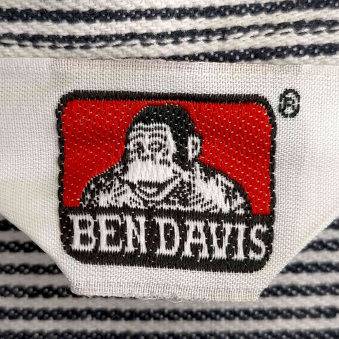 ベンデイビス BEN DAVIS HICKORY HALF ZIP L/S ヒッコリーストライプ ハーフジップ ワークシャツ メンズ import:L
