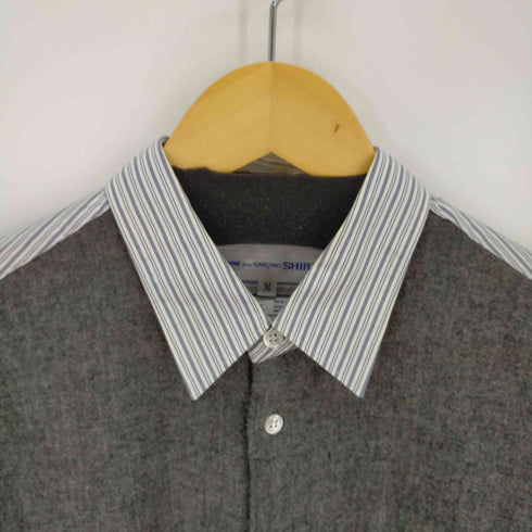 コムデギャルソンシャツ COMME des GARCONS SHIRT 90S ウール切替ストライプシャツ メンズ JPN:M