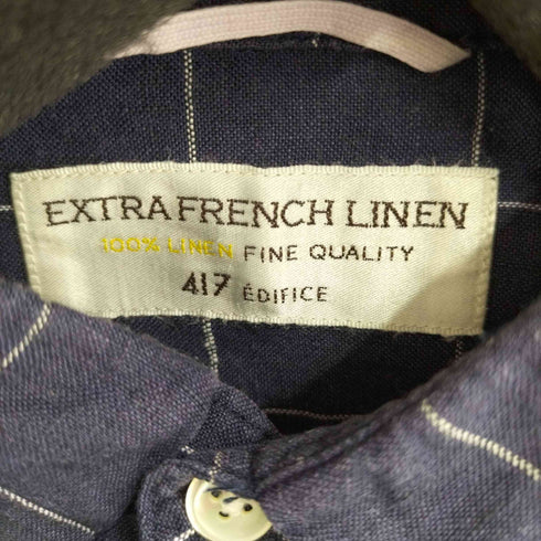 フォーワンセブンバイエディフィス 417 by EDIFICE EXTRA FRENCH LINEN リネン100 L/Sシャツ メンズ JPN:L