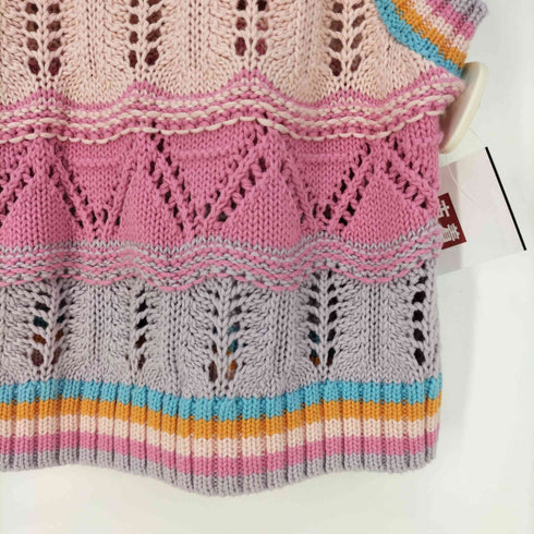 ザラ ZARA KNIT CROCHET TOP クロシェ編み コットンニットベスト レディース import:M