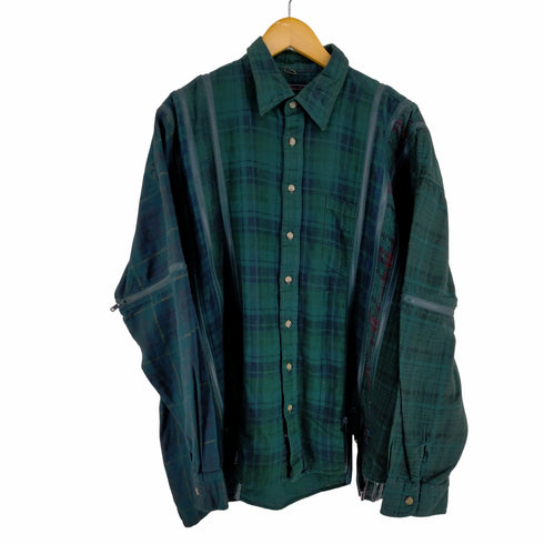 リビルドバイニードルズ rebuild by needles Flannel Shirt - 7 Cuts Zipped Wide Shirt メンズ