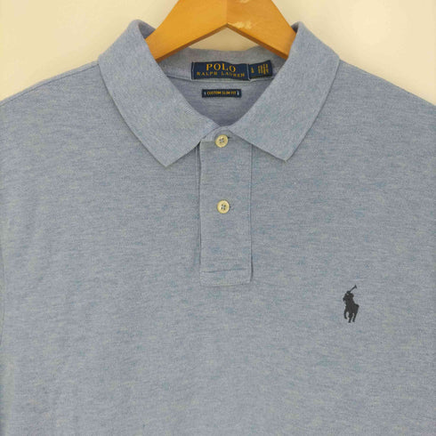 ポロラルフローレン POLO RALPH LAUREN CUSTOM SLIM FIT ポニー刺繍 鹿の子 ポロシャツ メンズ import:L