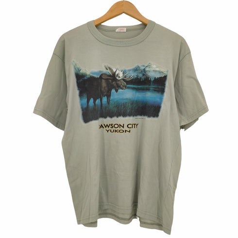 Oceanic カナダ製 アニマルプリント Tシャツ DAWSON CITY YUKON メンズ import:L