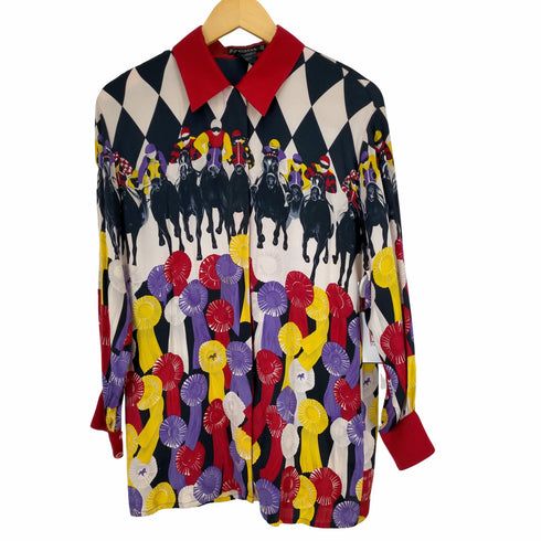 エスカーダ ESCADA MADE IN GERMANY 総柄シルクシャツ レディース JPN:38