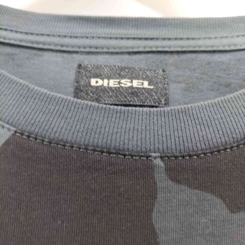ディーゼル DIESEL 総柄 レザーロゴパッチ クルーネックTシャツ メンズ import:L