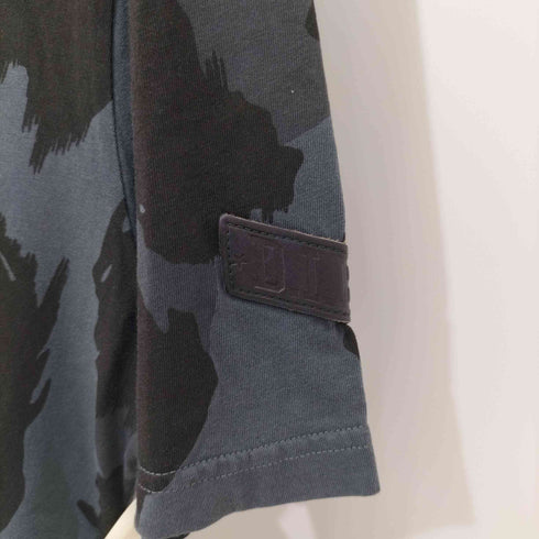 ディーゼル DIESEL 総柄 レザーロゴパッチ クルーネックTシャツ メンズ import:L