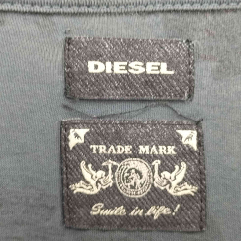 ディーゼル DIESEL 総柄 レザーロゴパッチ クルーネックTシャツ メンズ import:L