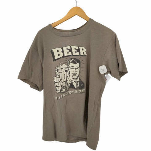 90S MADE IN USA コピーライト入り BEER フロントプリントTシャツ メンズ import:L