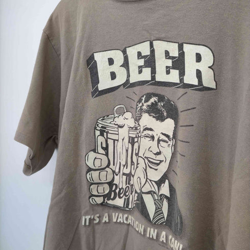 90S MADE IN USA コピーライト入り BEER フロントプリントTシャツ メンズ import:L