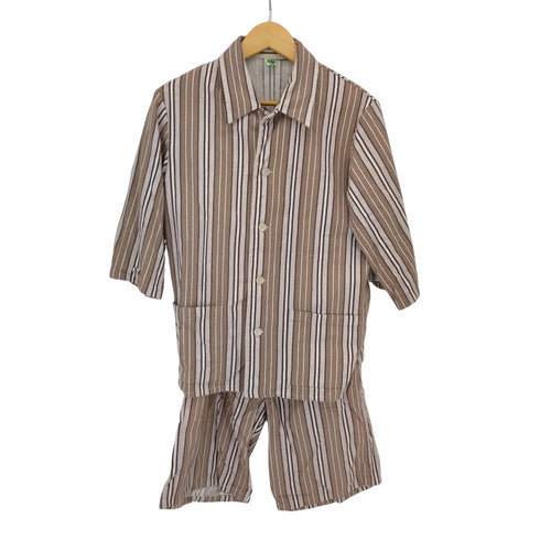 セットアップTRUSO 80S ストライプ S/S パジャマシャツ パンツ メンズ