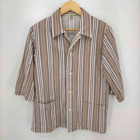 セットアップTRUSO 80S ストライプ S/S パジャマシャツ パンツ メンズ