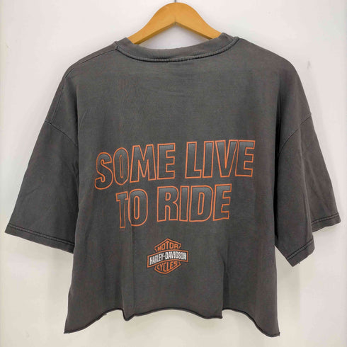 ハーレーダビッドソン HARLEY-DAVIDSON ロゴプリント リメイクTシャツ レディース import:XL