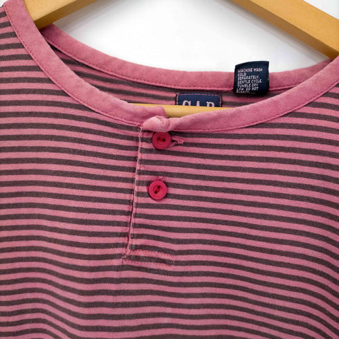 ギャップ Gap 90S MADE IN USA ガーメントダイヘンリーネックボーダーカットソー メンズ import:L