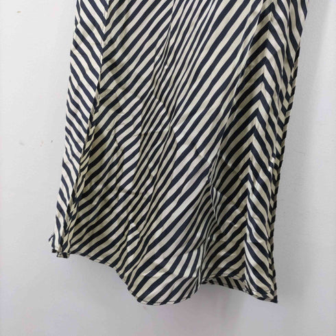 ティーバイアレキサンダーワン T by Alexander Wang バイアスストライプ ノースリーブシルクワンピース レディース UK:6