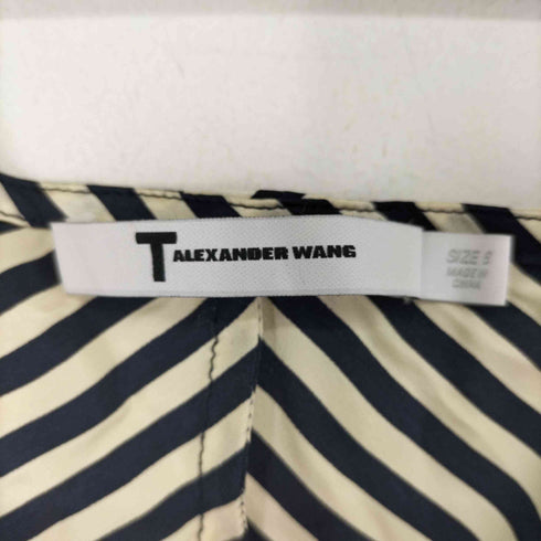 ティーバイアレキサンダーワン T by Alexander Wang バイアスストライプ ノースリーブシルクワンピース レディース UK:6