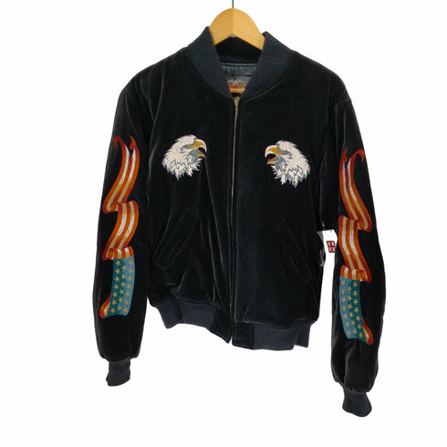 ハーレーダヴィットソン HARLEY DAVIDSON 総刺繍ベロア地スタジャン メンズ JPN:L