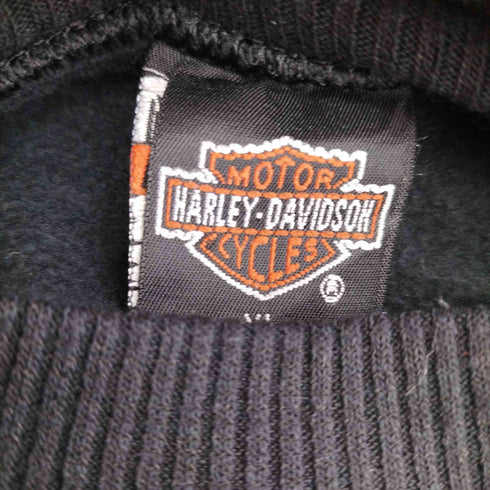 ハーレーダビッドソン HARLEY-DAVIDSON 90s フロントxスリーブプリントスウェット @1998コピーライト HOLOBEK メンズ import:XL