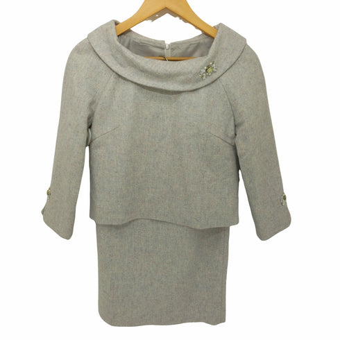 ルイルエブティック RUIRUE BOUTIQUE ビジュー付ロールカラーセットアップスーツ レディース S