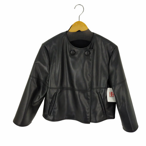 ザラ ZARA ノーカラーレザージャケット レディース import:XS