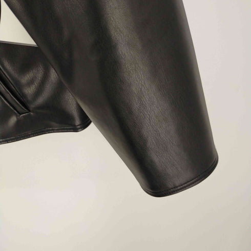 ザラ ZARA ノーカラーレザージャケット レディース import:XS