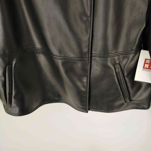ザラ ZARA ノーカラーレザージャケット レディース import:XS