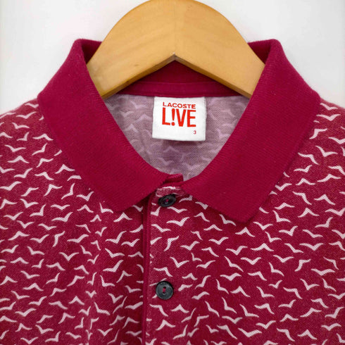 ラコステライブ Lacoste Live ロゴ刺繍総柄鹿の子ポロシャツ レディース 3