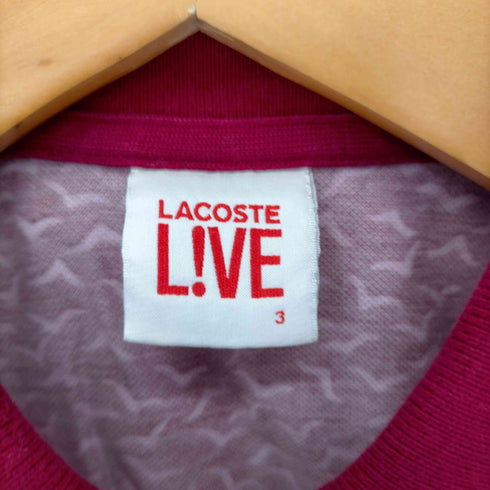 ラコステライブ Lacoste Live ロゴ刺繍総柄鹿の子ポロシャツ レディース 3