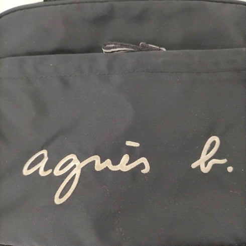 アニエスベー agnes b. ロゴ刺繍 ナイロンショルダーバック レディース