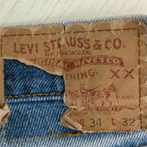 リーバイス Levis ブーツカットリメイク ペイント&ダメージ加工 デニム メンズ W34/L32