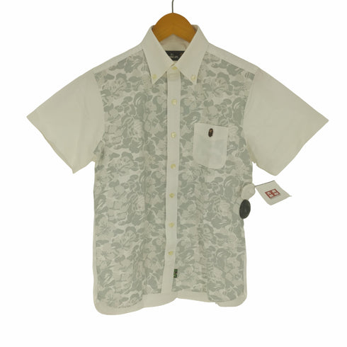 ミスターベイシングエイプ Mr. BATHING APE Floral Camo フローラルカモ 切替 エイプヘッド 刺繍 S/S ボタンダウンシャツ メンズ JPN:M