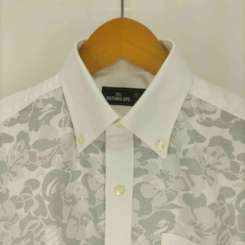 ミスターベイシングエイプ Mr. BATHING APE Floral Camo フローラルカモ 切替 エイプヘッド 刺繍 S/S ボタンダウンシャツ メンズ JPN:M
