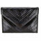イヴサンローラン Yves Saint Laurent Vステッチ レザークラッチバッグ レディース